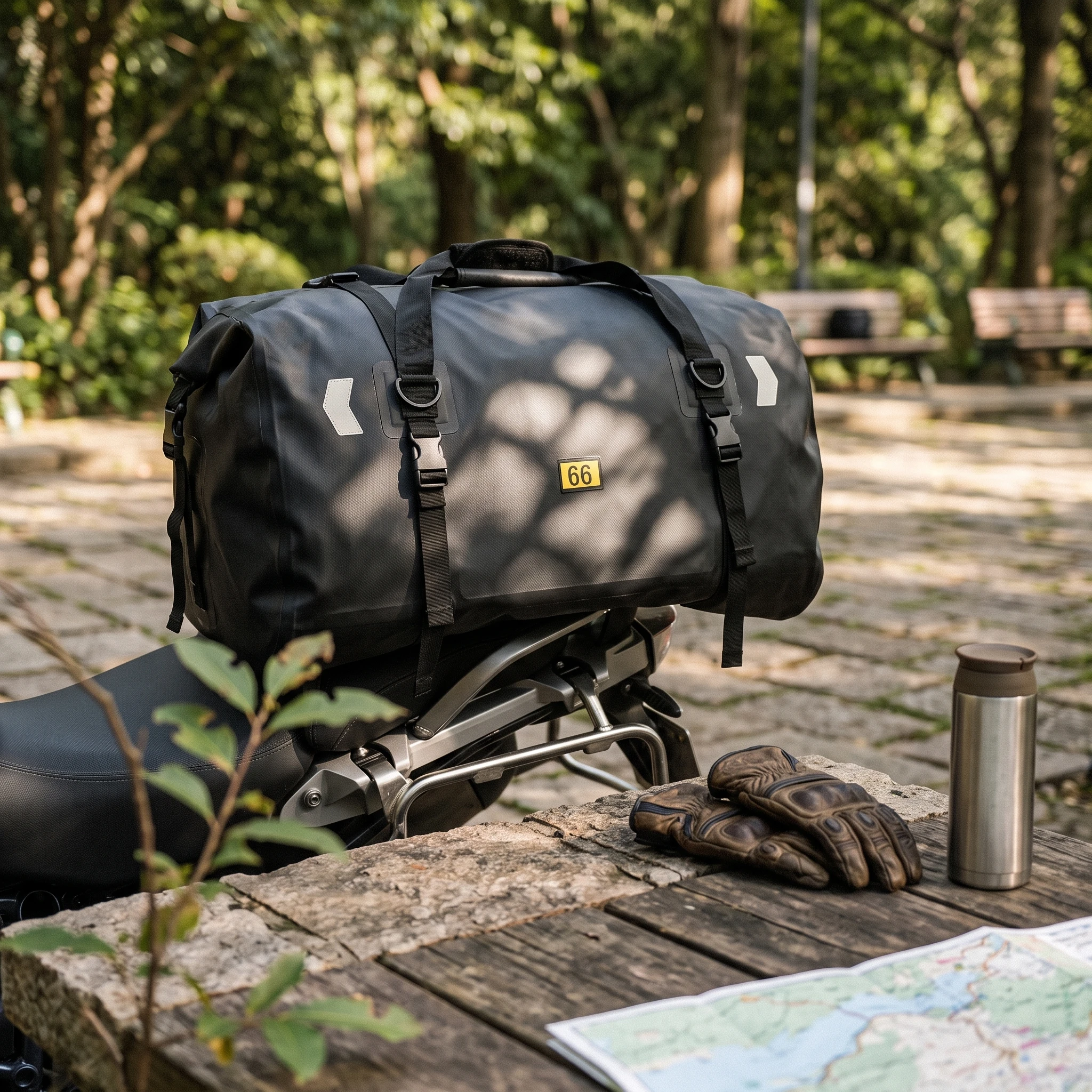 Motorcycle Tail Bag 66L Motorcycle Luggage Bag Spacious Sturdy for Motorcyclists, Road Trips, Commuting