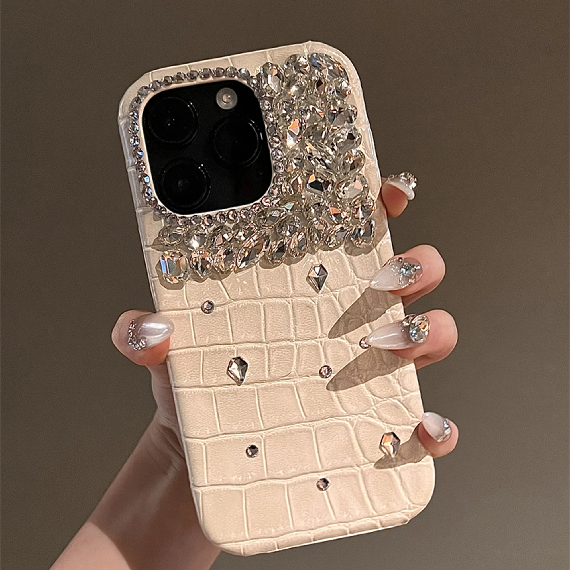 Premium Rhinestone Leather Phone Case For iPhone 15 14 13 12 11 Plus Pro Max Luxury Drop Resistant Phone Case