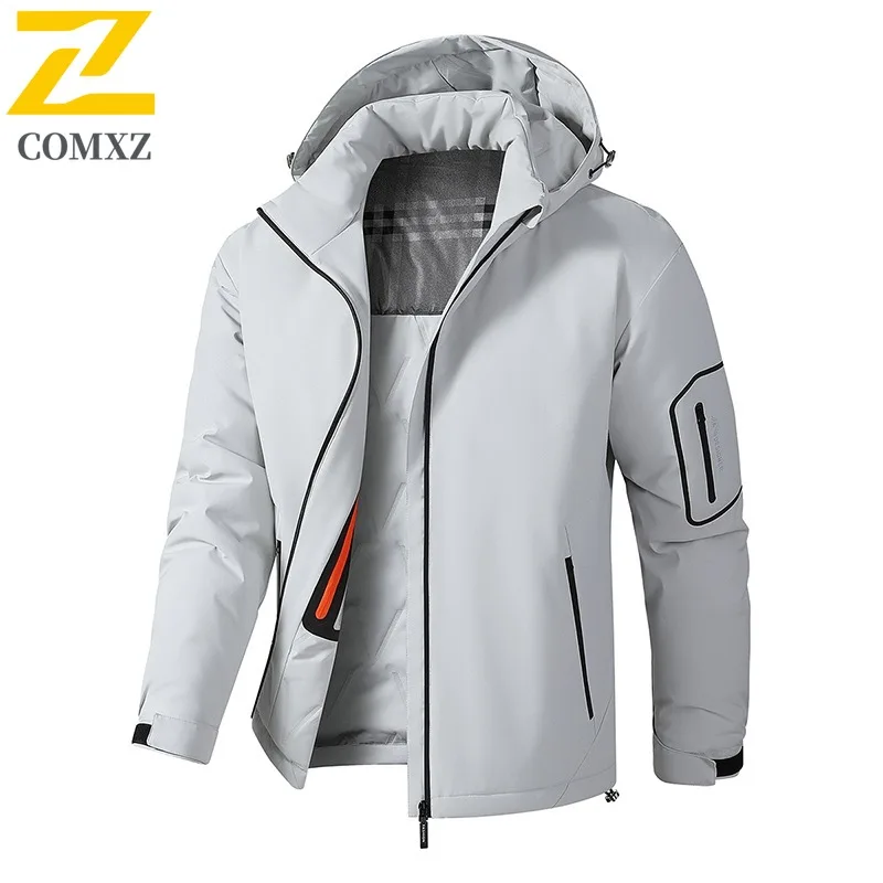COMXZ Winter Cotton Coat Men Plus Size Loose Fit Casual Hooded Sports Jacket Graphene Thermal Outerwear Streetwear Fashion