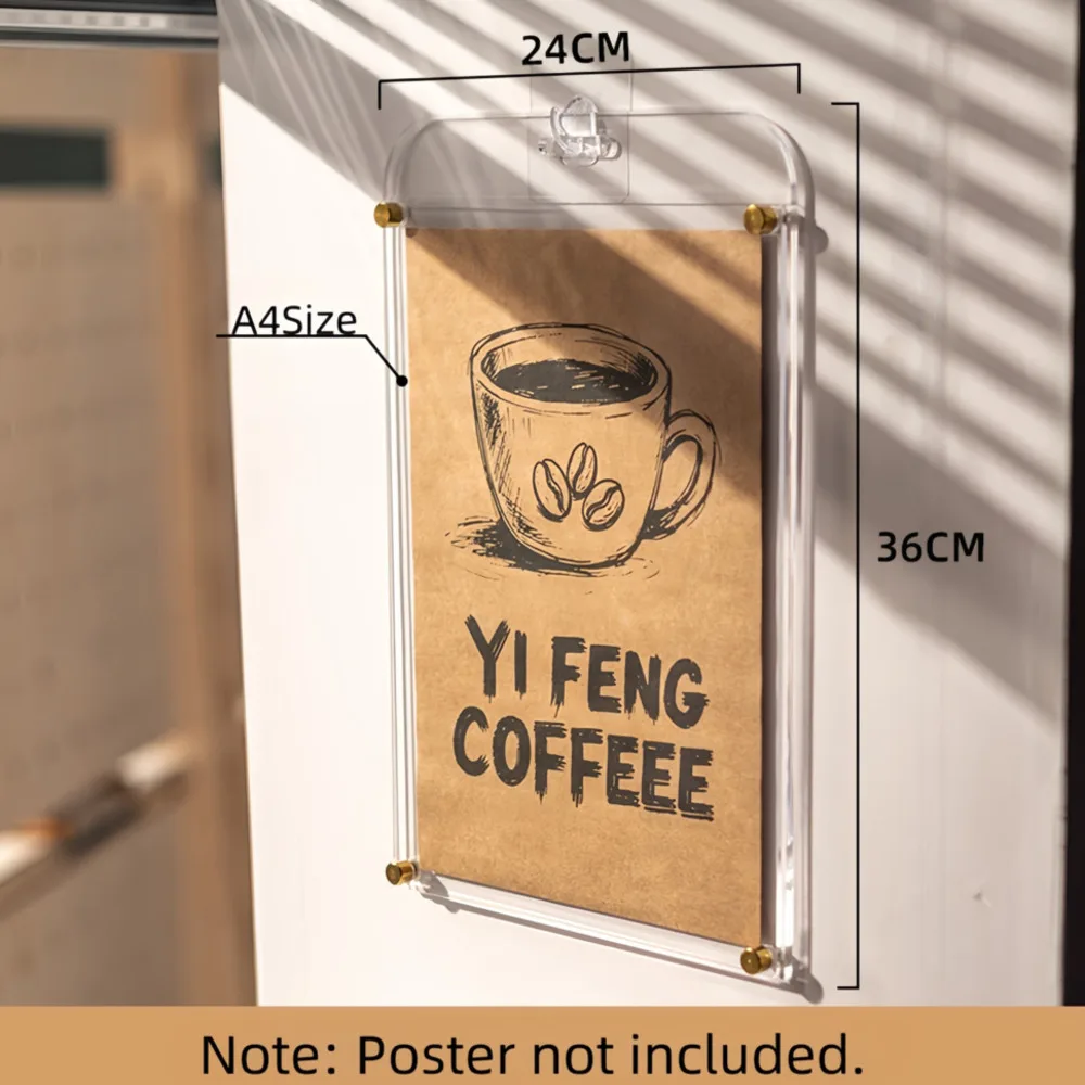 

1 шт. подставка формата А4, прозрачная акриловая настольная вывеска, стиль, кофейня, магазин чая с молоком, меню, настольная карта