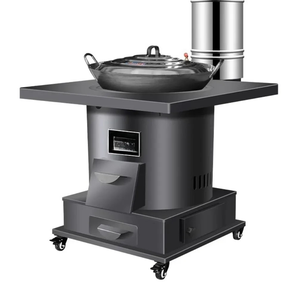 

Gasification indoor smokeless firewood stove heating rural household villa courtyard outdoor large iron boiler