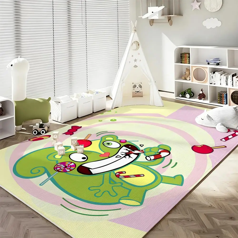 Cartoon H-Happy Tree F-Friends Floor Mat Soft Flannel Entrance Door Mat Non Slip Absorbent Bathroom Bedroom Floor Rug