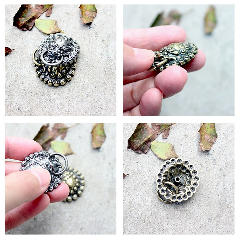 5Pcs Lion Ring Conchos DIY Leather Clothing Hat Handbag Belt Decorative Button Retro Screwback Button Leather Decoration view 5