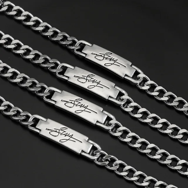 Kpop Group Team Leader Bang Chan Design Bracelet Chain logo Trendy letter Bracelets For Fans Approximately 18CM in lengh