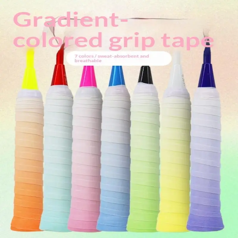 Gradient Color Tennis Badminton Overgrip Tape Anti-slip Soft Sweat Absorbent Grip for Professional Sports Training