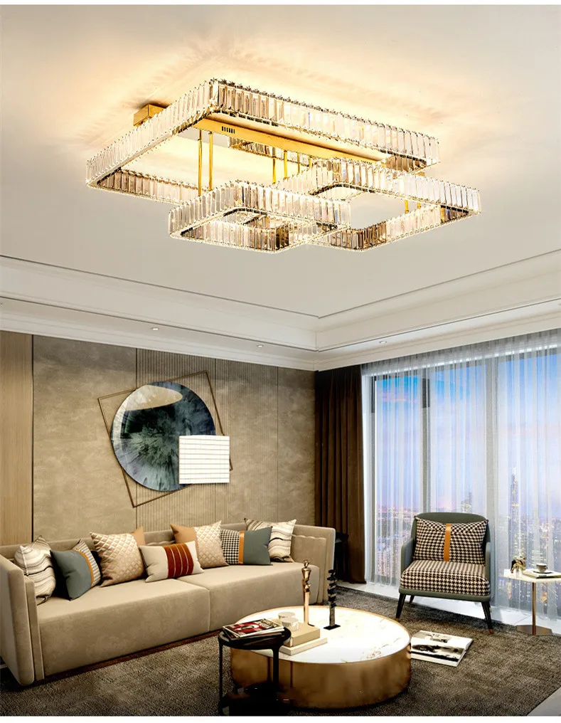 LED Dimmable Ceiling Lights Living Room Crystal