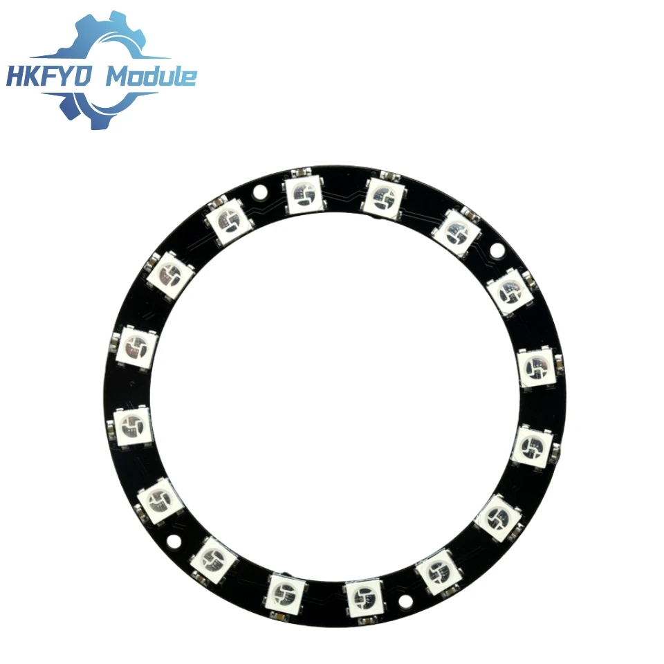 1-10PCS 16x WS2812 5050 RGB LED Ring Module 16Bit Full-Color Addressable Smart Light Circle Board for Arduino DIY Projects