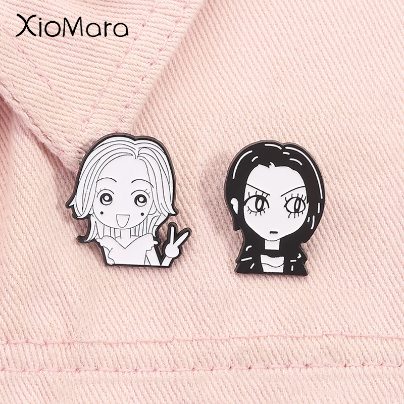 Comic Girls Nana Enamel Pin Classic Japanese Anime Character Brooches Lapel Backpack Badge Cartoon Jewelry Gift For Fans Friends