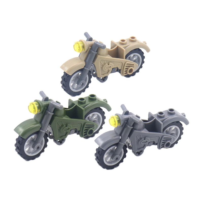 MOC Militär Bausteine Motorrad Off-road Fahrrad Elektrische Mini Mountainbikes Figur Spielzeug Pädagogisches Geschenk DIY Ziegel A034