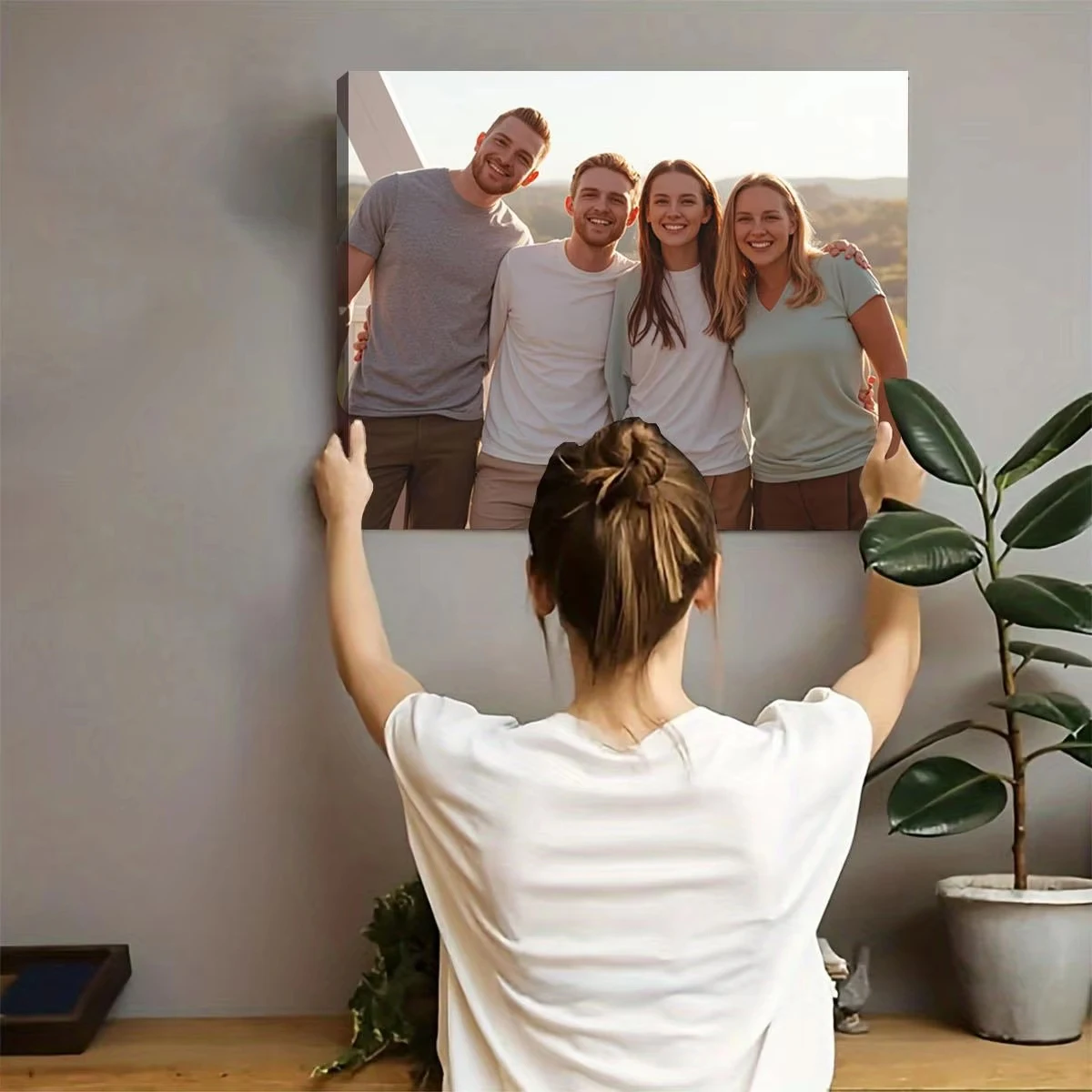 Toile de peinture avec Photo personnelle personnalisée, cadre à bande, affiche, cadeau d'anniversaire personnalisé, Photo artist