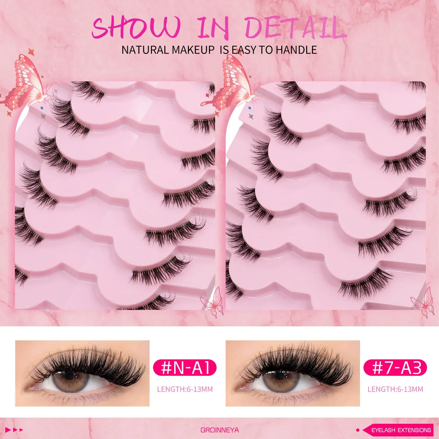 ヴェルトリア ナチュラルハーフラッシュ キャットアイラッシュ ソフトウィスピー クリアインビジブルバンド付き 再利用可能 フェイクミンクまつげ メイクアップ