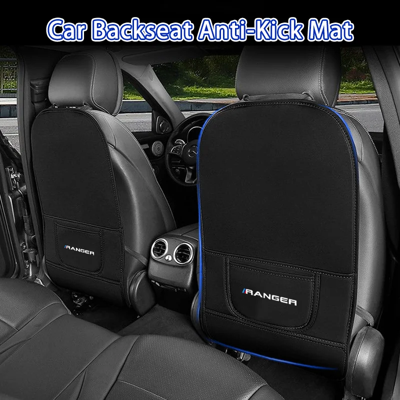 Universal Car Backseat Protector Pad for Ford Ranger T9 T6 Raptor Seat Back Storage Organizer Kid Anti-Kick Mat Anti-Dirty Cover