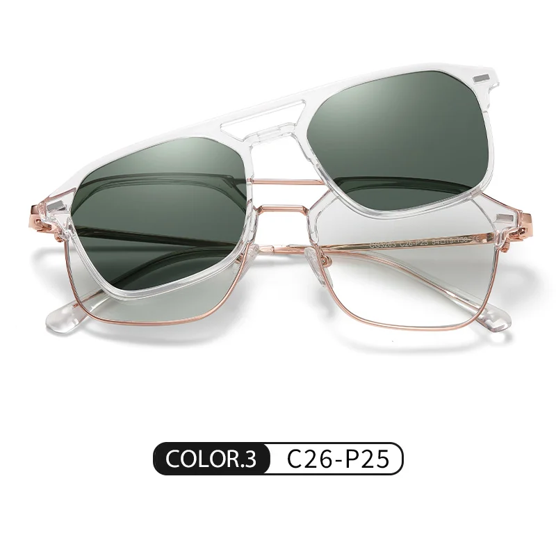 Clips On Polarized Sun Glasses Man Fashion Sunglasses Women Luxury Brand Vintage Driver's Shade Myopia Optical Eyelasses Frame