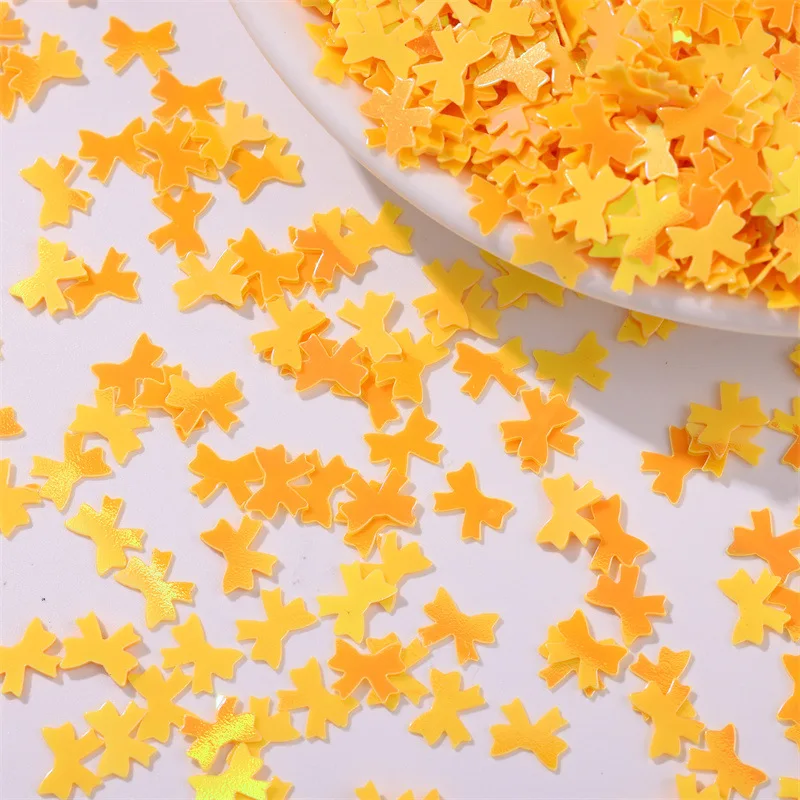 500g 6×8mm Macaron Bow Sequins - Glitter Flakes for Nail Art, Slime & Liquid Sand Fillers, DIY Manicure Decoration Accessories