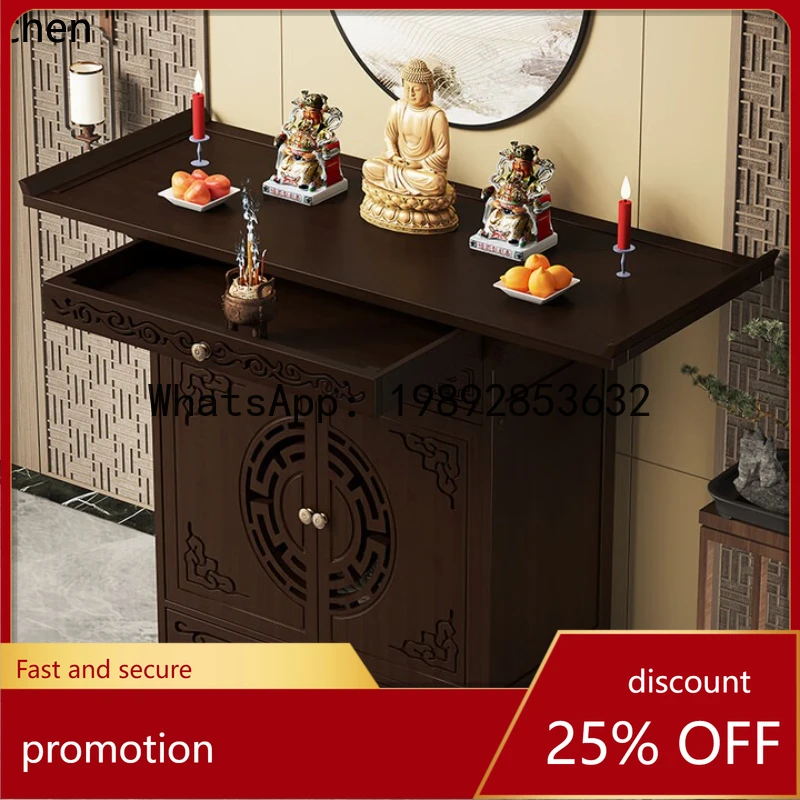 ZZ 27 Buddhist Altar New Chinese Style Standing Cabinet God of Wealth Bodhisattva Buddha Statue Worship Table Home Simple