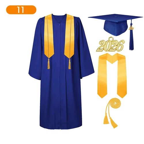 Imagen 2 del producto Traje de Graduación para Adultos 2026, Toga de Licenciatura, Uniforme Académico, Conjunto de Toga y Birrete para Fotografía y Actuación de Graduación para Niños y Niñas