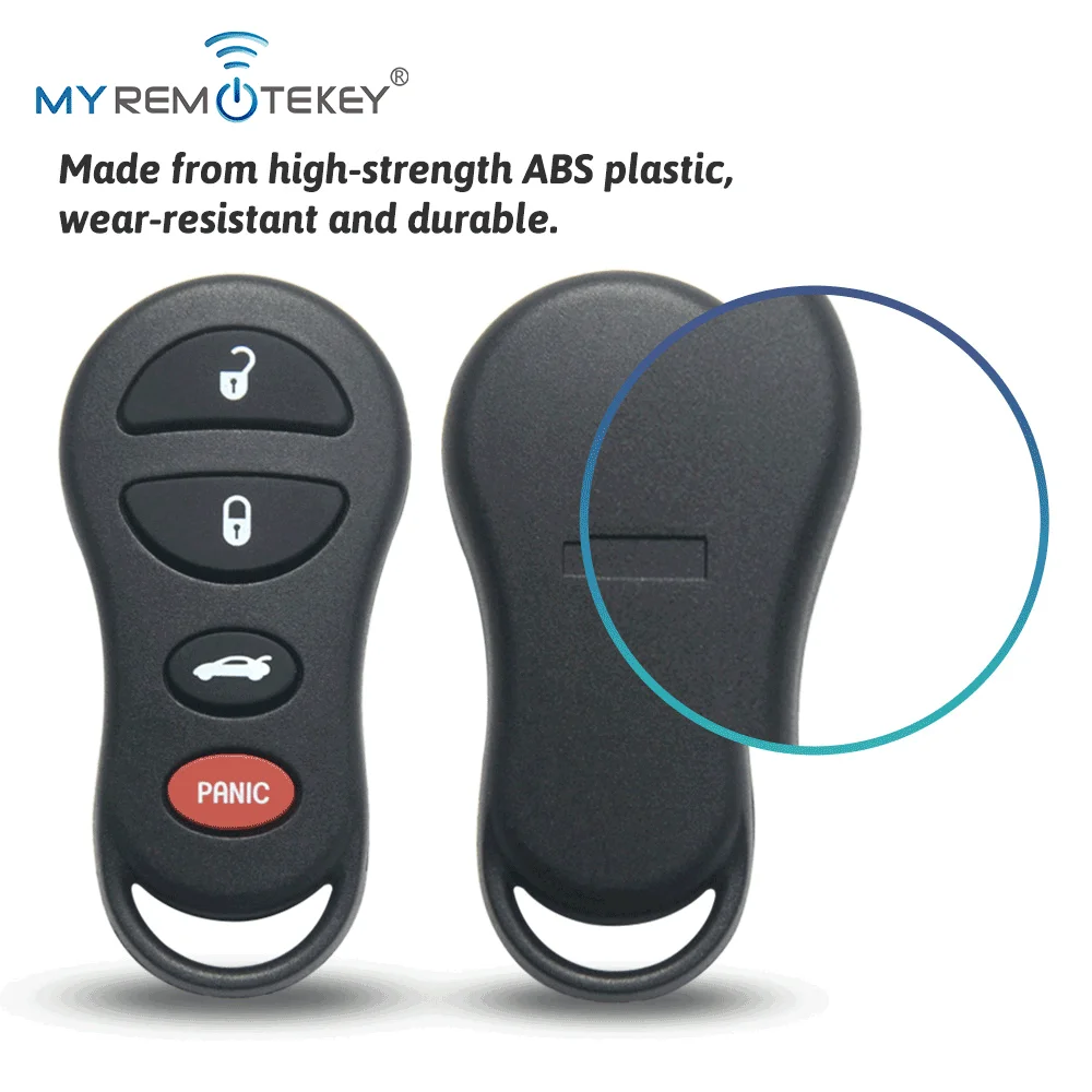 MYREMOTEKEY FCC GQ43VT17T Remote Fob Case 4 Button for Chrysler 300M Sebring Sedan Dodge Intrepid Jeep Liberty 2002 2003