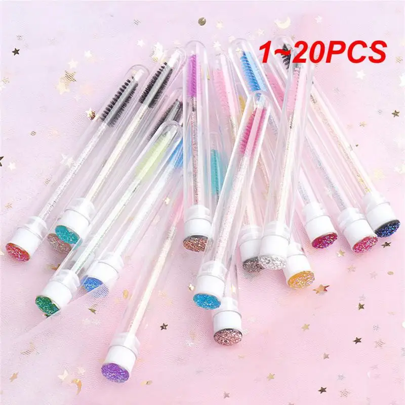 Tubo de escova de sobrancelha reutilizável, escovas descartáveis Crystal Makeup, extensão dos cílios, ferramentas substituíveis Mascara Wands, 1 a 20Pcs