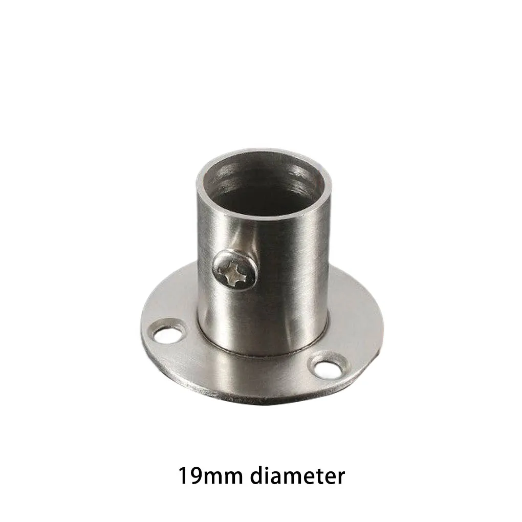 Wardrobe Bracket Rod Holder Shower Curtain Flange Wall Mounted Support