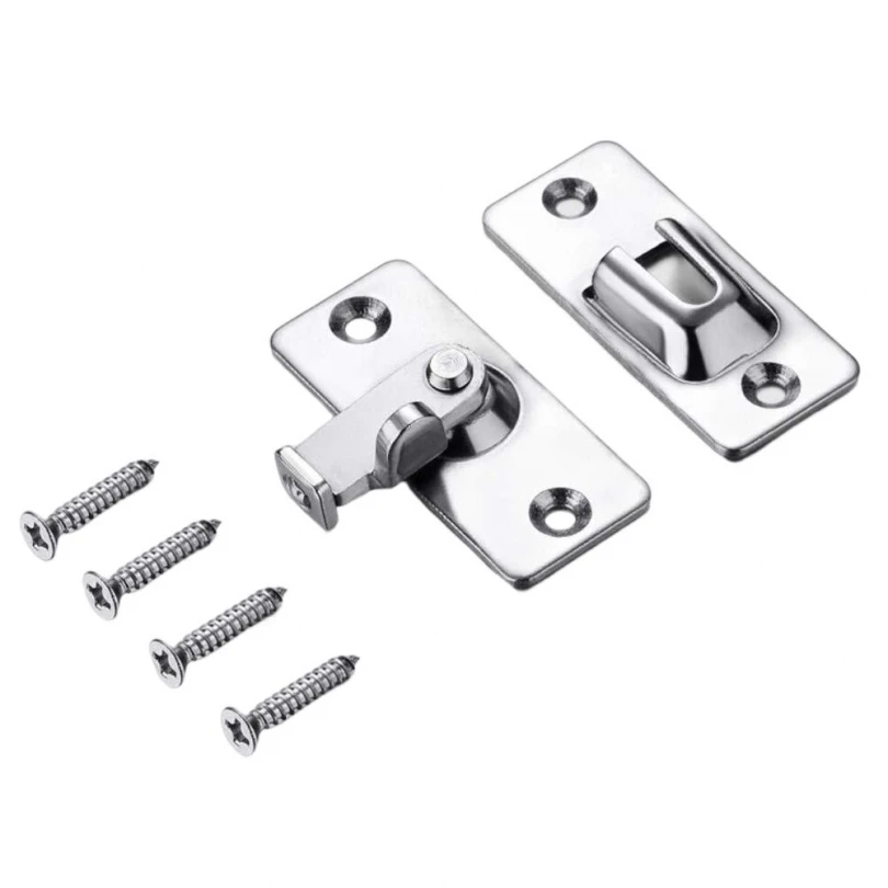 Door Hasps 90 Degree Door Lock Right Angle Latch Stainless Steel Sliding Door Latch Door Hardware for House Door Wardrobe Barn