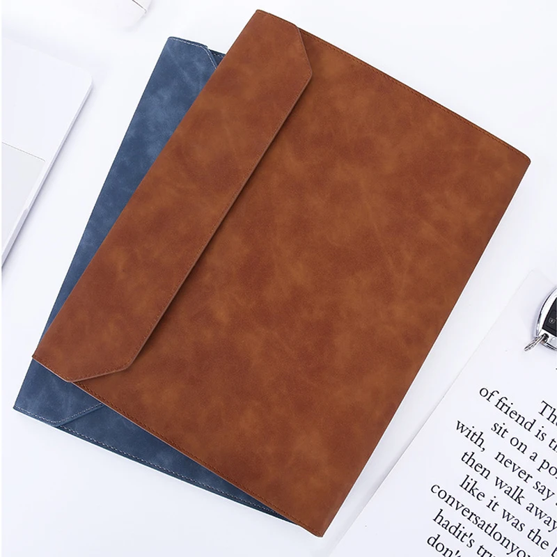 A4 Document Folder Leather Business File Handbag Briefcase Office Portable Paper Portfolio Organizer School Book Storage Pocket