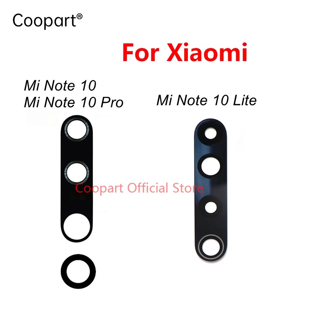 Coopart New Rear Back Camera Lens Glass For Xiaomi Mi Note 10 Lite Pro Note10 Replacement+Adhesive Sticker M2002F4LG M1910F4G