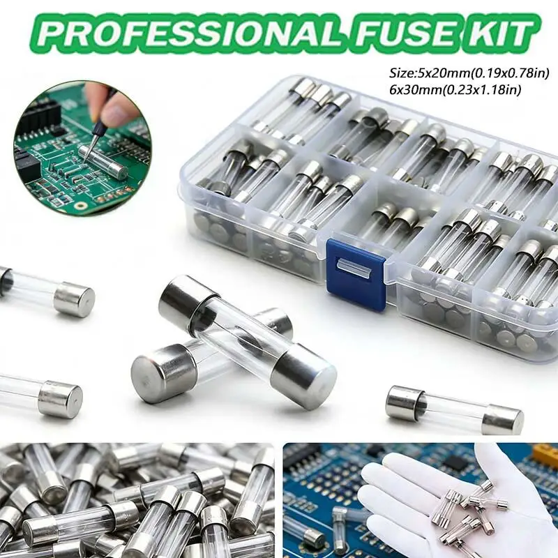 5*20/6*30MM Quick-Blow Glass Tube Fuse 0.1A 0.2A 0.5A 1A 2A 3A 4A 5A 6A 7A 8A 10A 15A 20A 25A 30A 35A Fast Blow Fusibles