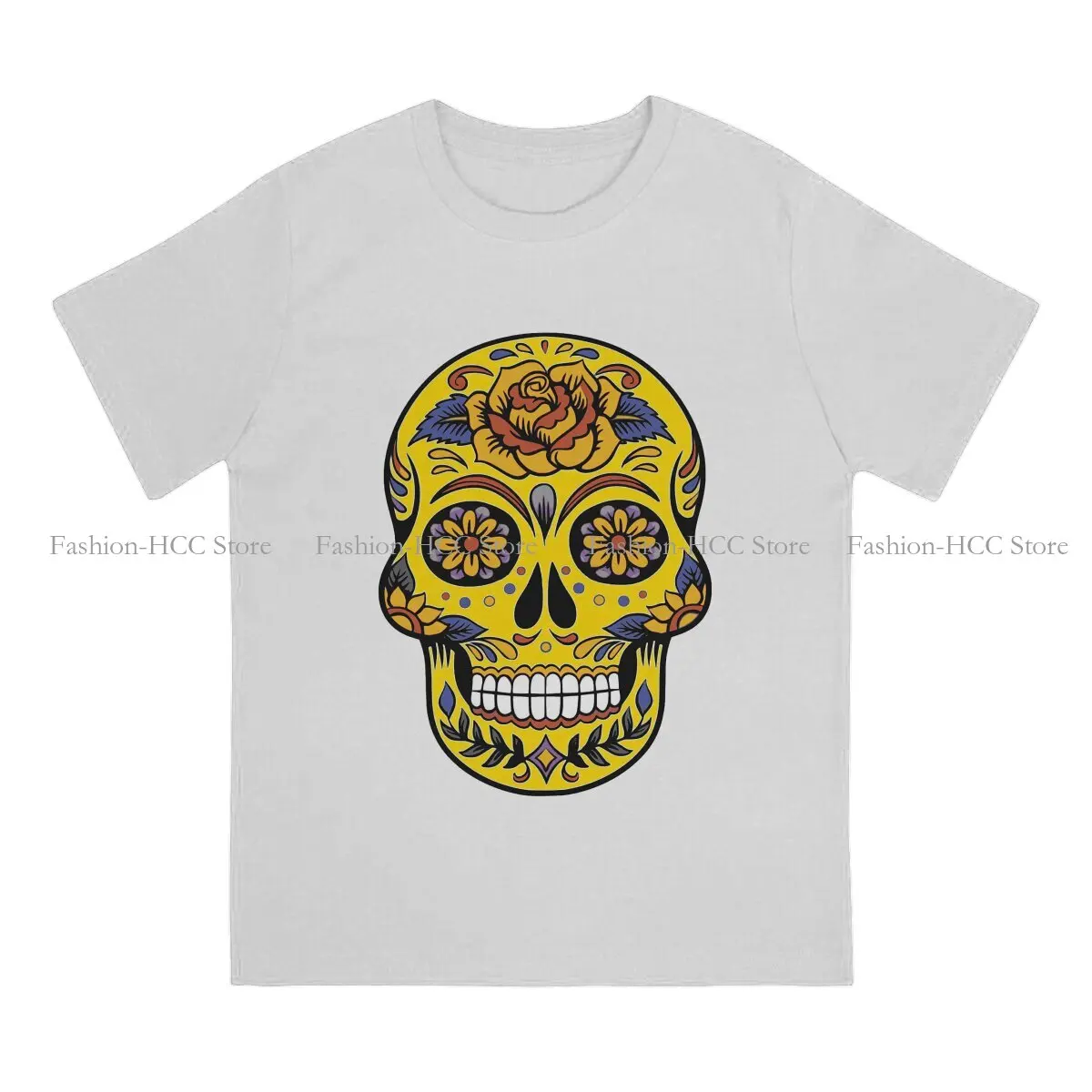 Mexico Skull Sugar TShirt for Men Dia De Los Muertos Skull Basic Casual Tee T Shirt High Quality New Design Fluffy