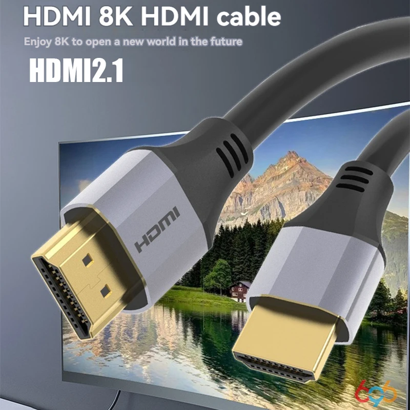 696 HDMI-Compatible 2.1 Cable 8K@60Hz 4K@120Hz 48Gbps Ultra High Speed HDR For Laptop Projector PS4 PS5 HDTV Cord 0.2m 1m 5m