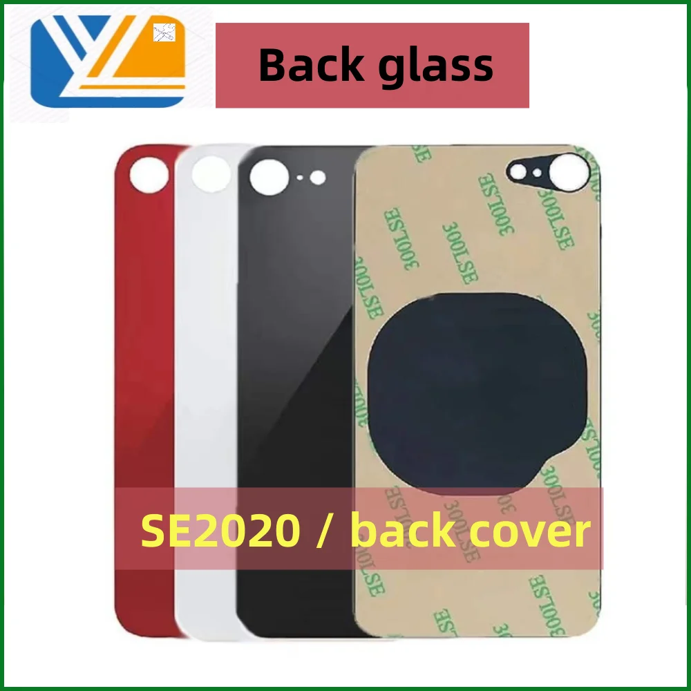 For iPhone SE2020 Back Cover Glass+3M glue Big Hole Rear Glass Fast Replacement High Quality Housing Battery Cover SE 2020 Glass