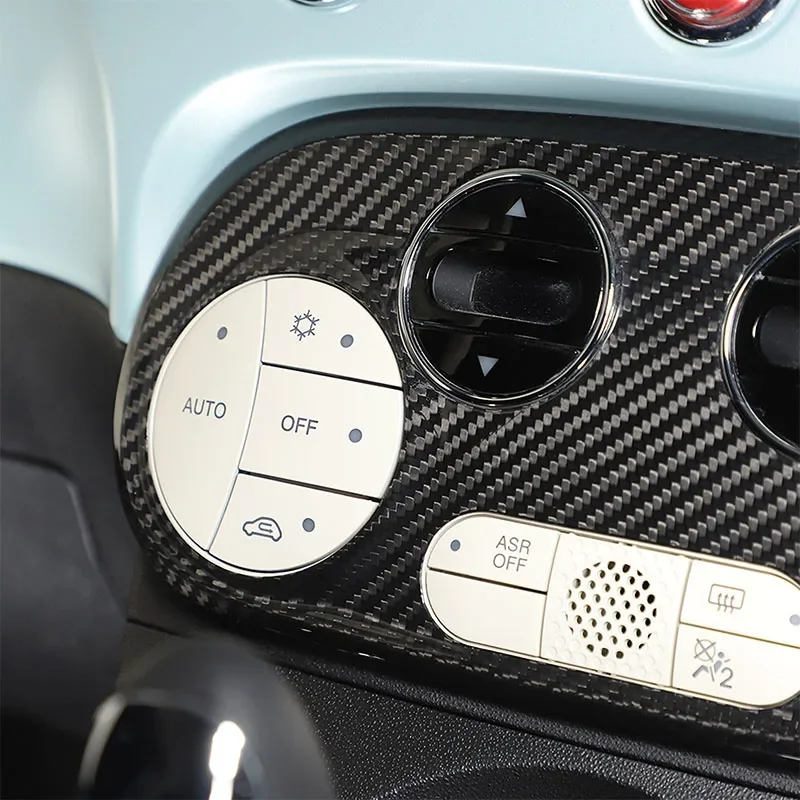 

Накладки из настоящего карбона для Fiat 500 2010-2024: панель центральной консоли, рамка переключения передач, декоративная накладка на руль, аксессуары.