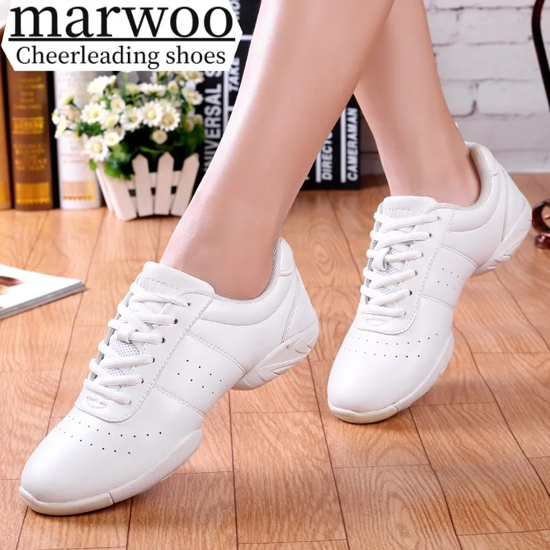 Marwoo cheerleading shoes Children's dance shoes Competitive aerobics shoes Fitness shoes Women's white jazz sports shoes 610