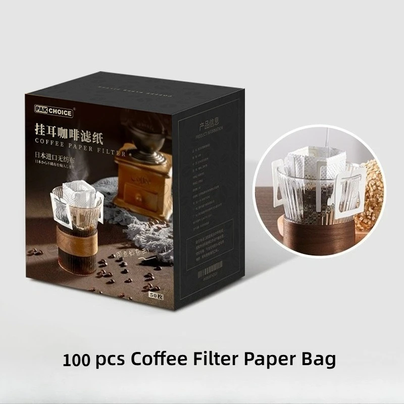 100 Stuks Koffiefilterpapier Hangende Oor-Drip Koffiezak, Wegwerp Drip Koffiefilter voor Reizen, Kamperen, Thuis, Kantoor