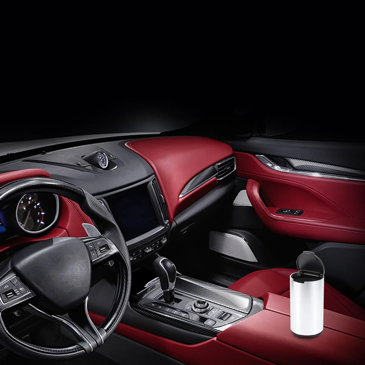 

Car Ashtray Storage Container Red Durable Lid Removable Bottom Easy Clean For Vehicle Home Cigarette Holder Multifunctional Use
