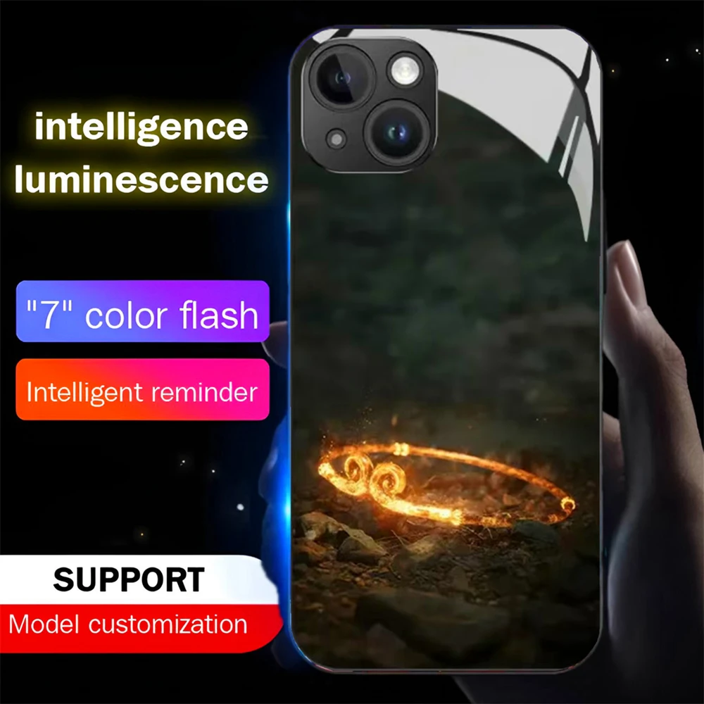 2024 WuKong Game Luminous Phone Case LED Light Glass Shockproof Cover For Samsung S24 S23 S22 S21 S20 FE Note 10 20 Plus Ultra