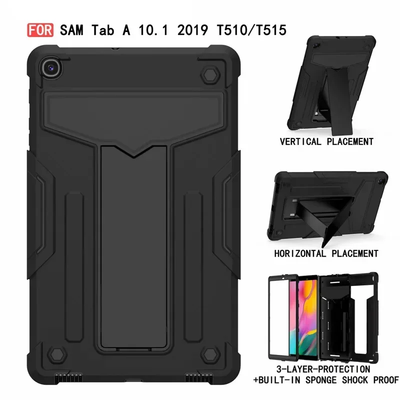 

Tablet Case for Samsung Galaxy Tab A 10.1'' 2019 PC+TPU SM-T510 SM-T515 Hybrid Armor Protective Cover with Kickstand Stand Case