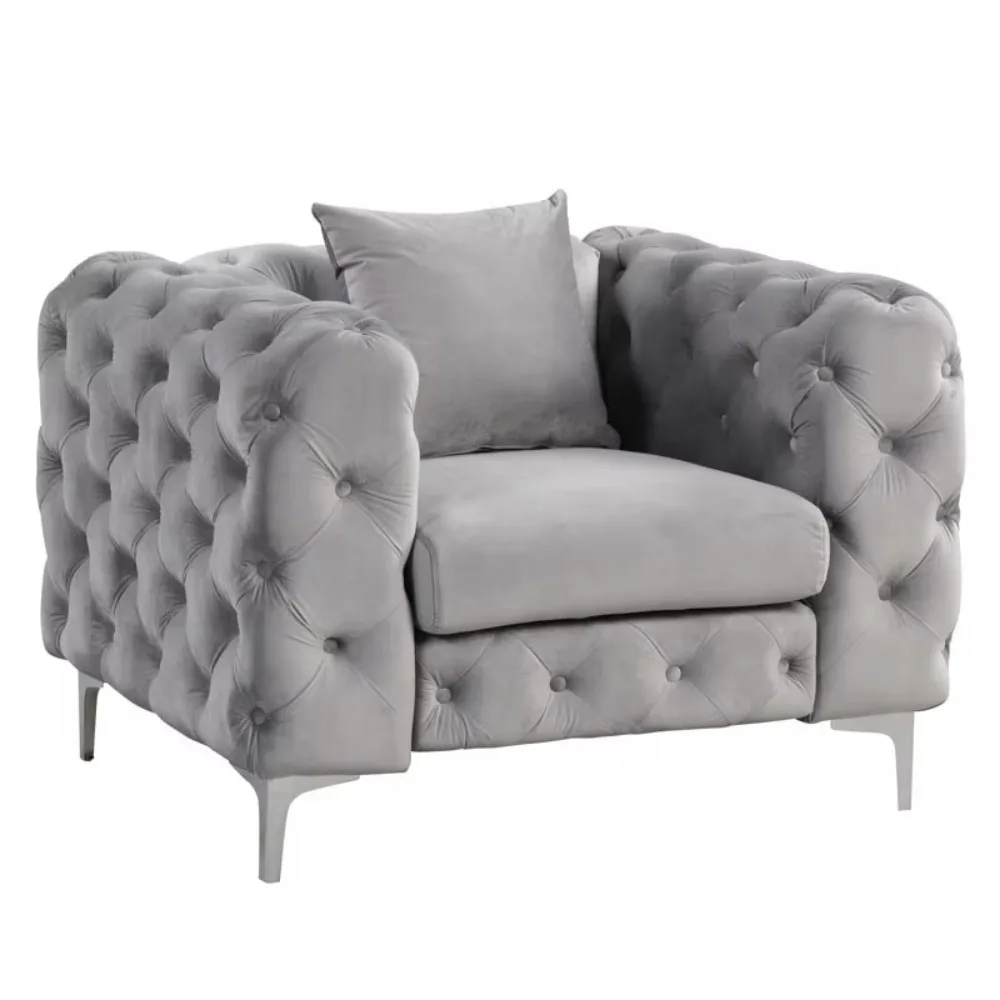 

Modern cut sofa chair upholstered single sofa with button tufted backrest, suitable for living room, bedroom or small space