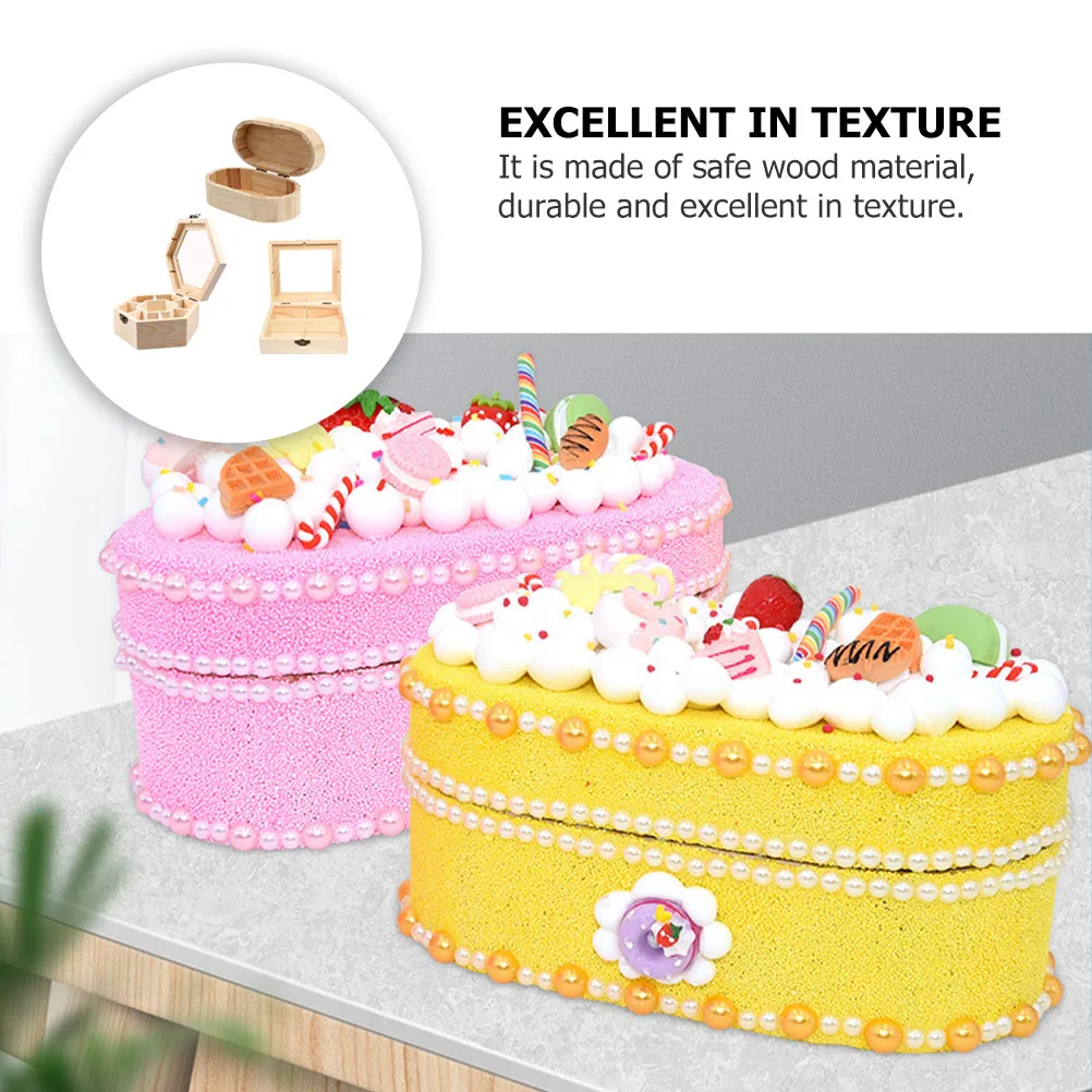 

3pcs Wooden Jewelry Box Diy Craft Storage s Painted Wood Candy Boxes Handmade Wood Boxes Decorative Home Adornment Creative