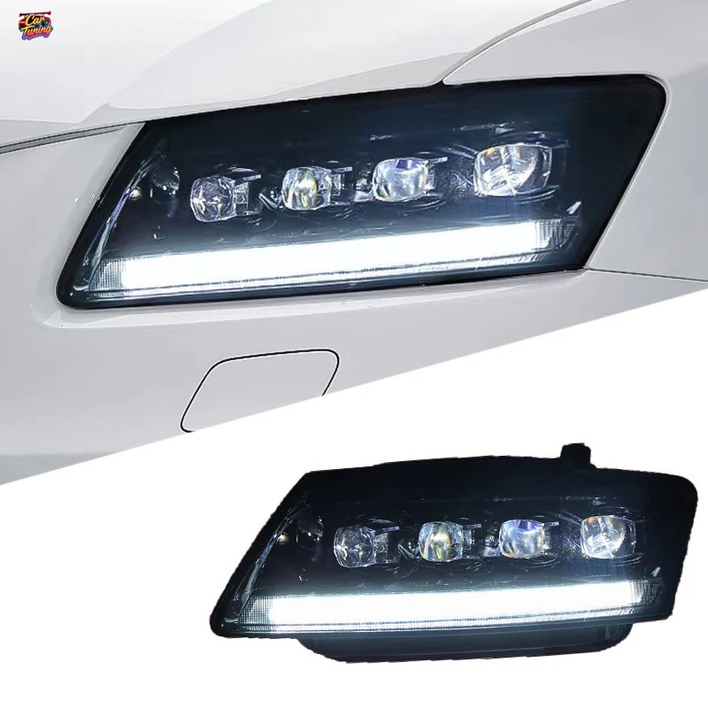 

Подходит для модификации фар Audi Q5 09-18 с LED-подсветкой дневных ходовых огней и кристаллическими линзами с последовательными сигналами поворота.