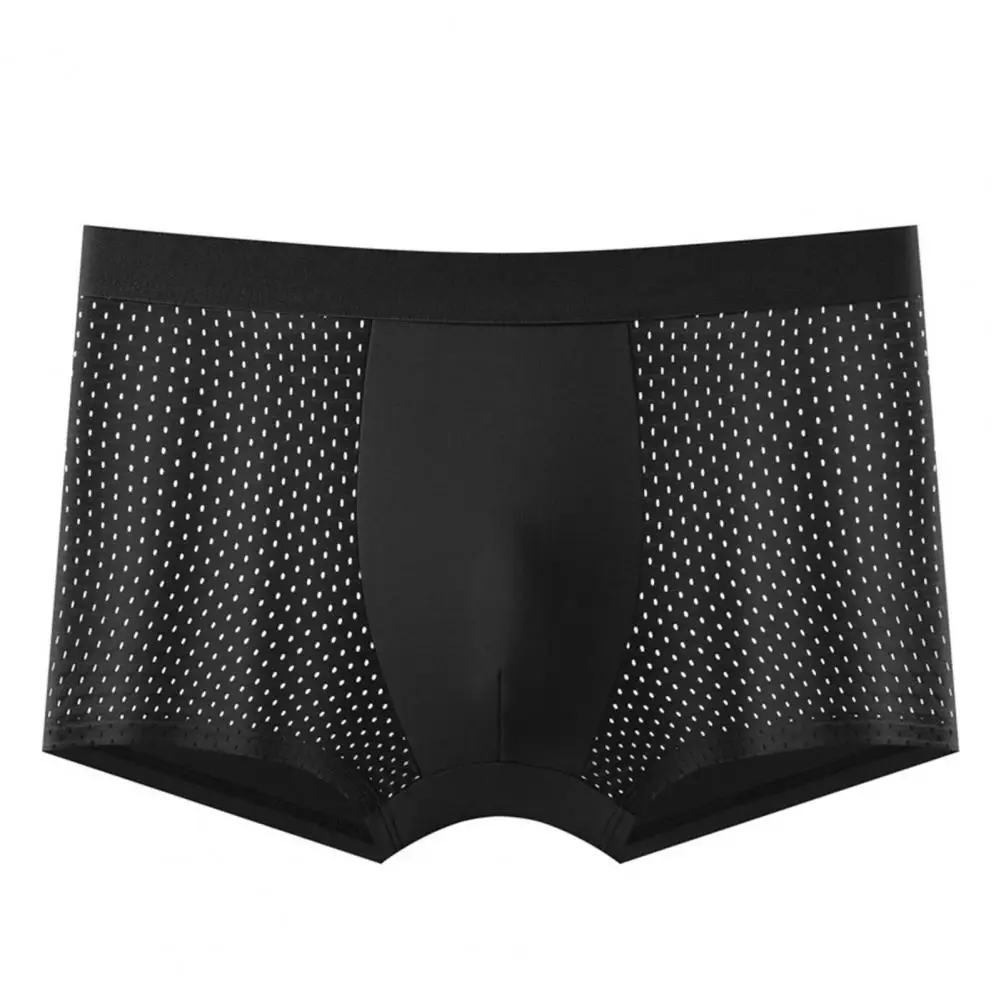 Boxer traspiranti da uomo boxer da uomo in rete di seta senza cuciture con tecnologia di assorbimento dell'umidità U Design convesso per il massimo Comfort