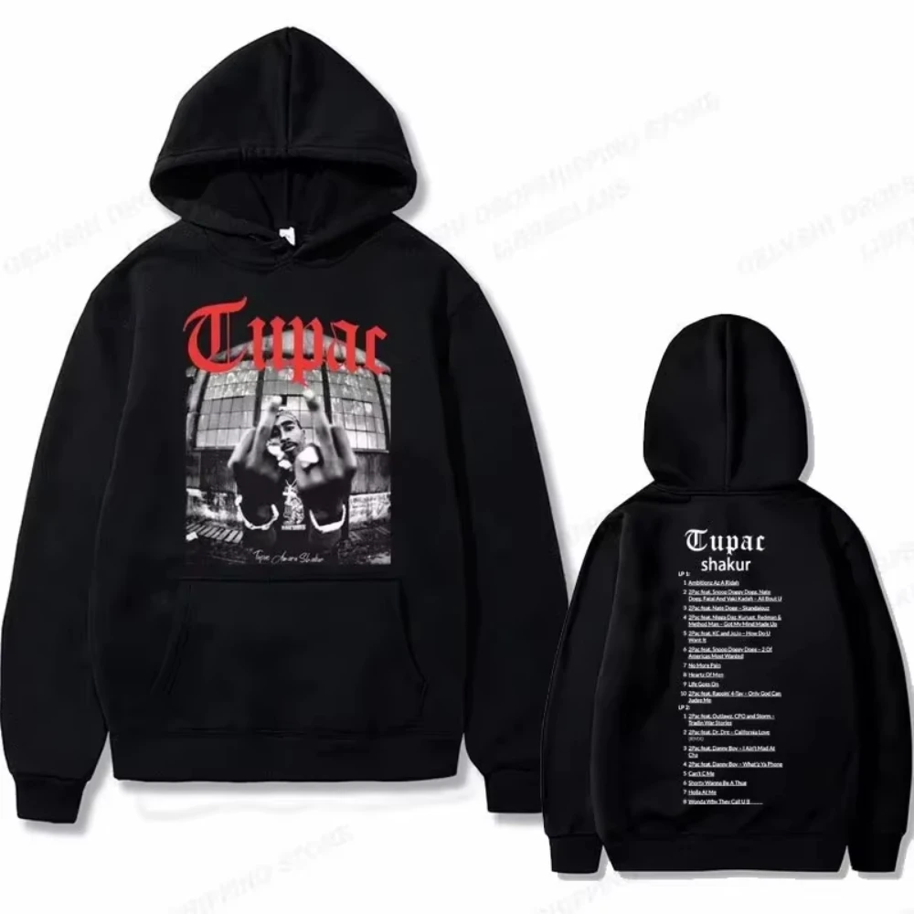 2026 Retro Hip Hop Street Oversized Hoodie Abstract Character Portrait Print Pullover Sweatshirt Old School Music Graphic Hoodie