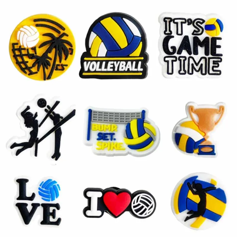 New Funny Volleyball Series Shoe Charms For Bubble Slides Sa