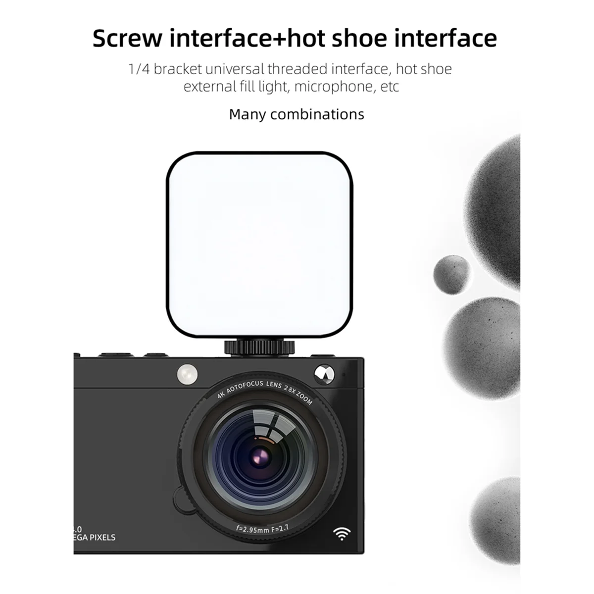 كاميرا رقمية AT08 جديدة عالية الدقة CCD وعدسة ضبط تلقائي للصورة بدقة 4K وكاميرا فيديو رقمية بدقة 64 ميجابكسل وتكبير 28X وكاميرا مدمجة للتجميل باللون الأسود