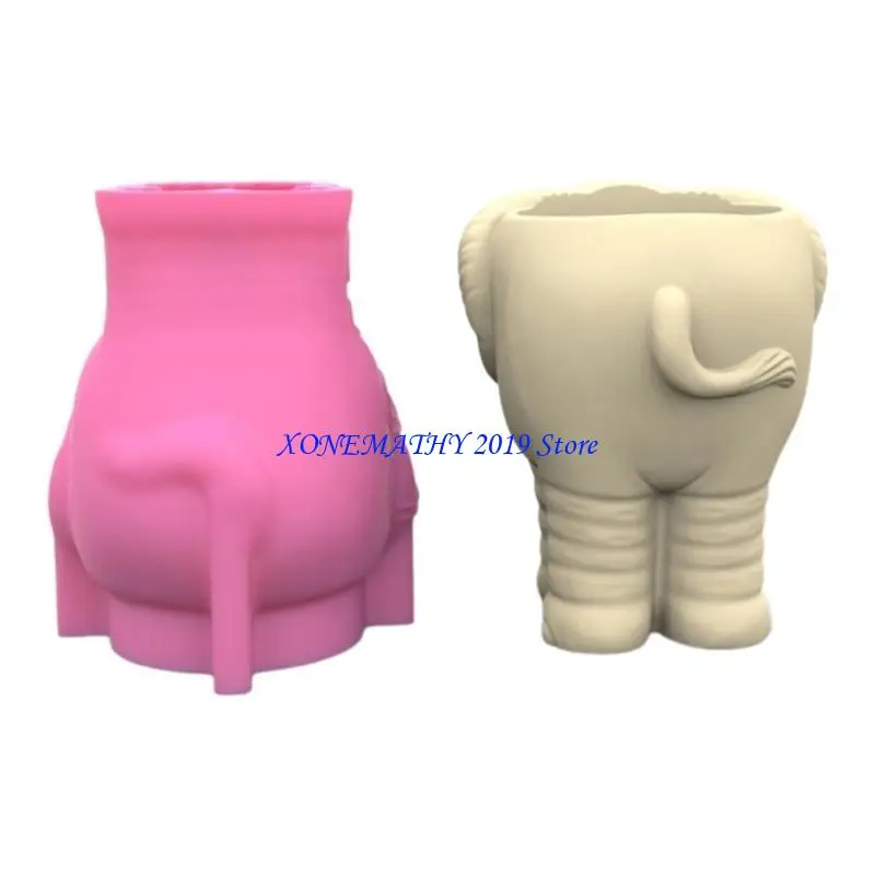 

F42F 3D форма для цветочных горшков со слоном, формы для эпоксидной смолы, держатель для ручек, подсвечник, цементный горшок,