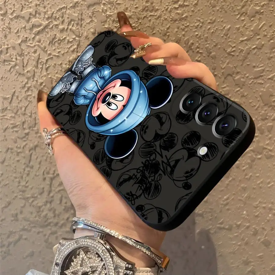 حافظة ديزني ميني لهاتف سامسونج جالاكسي S25 Edge S23 Ultra S21 FE S20 S24 Plus غطاء هاتف ناعم أسود #2