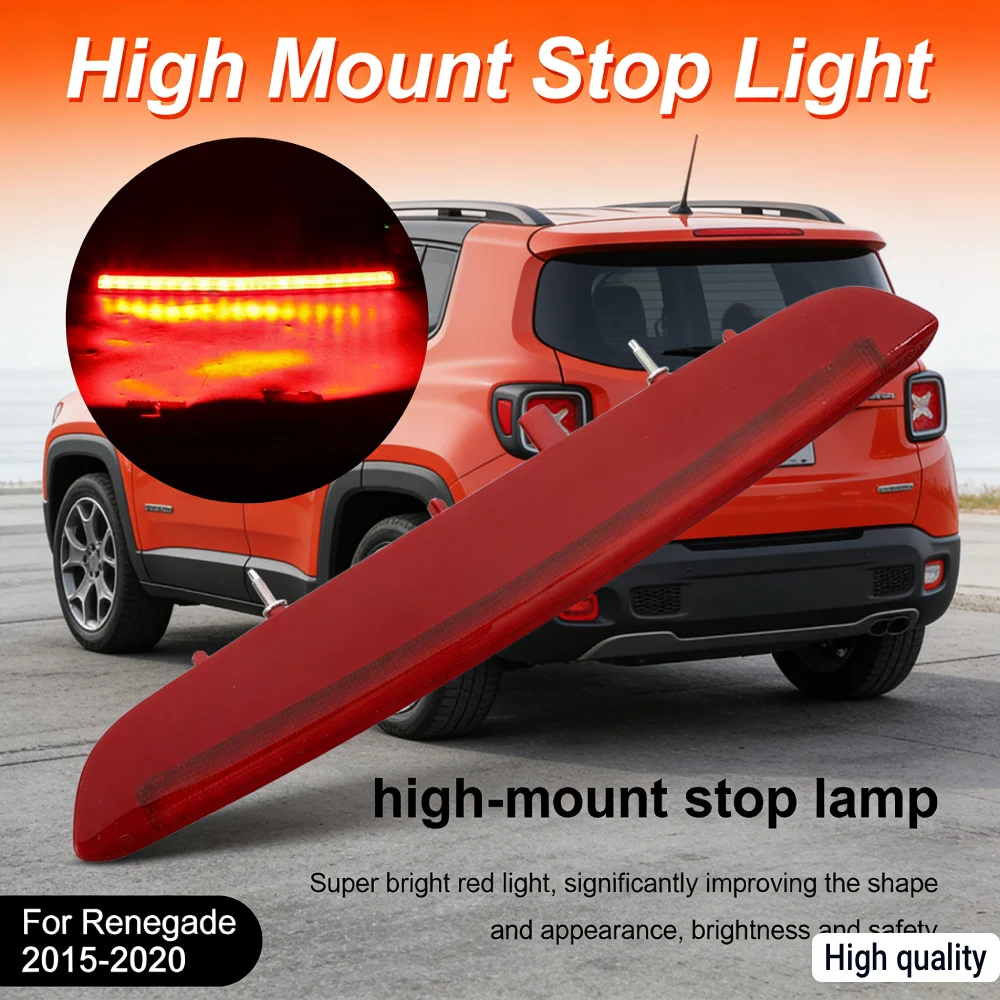 

High Mounted Stop Brake Lamp High Brightness High Mount Stop Warning Light Direct Replacement for Renegade 2015-2020