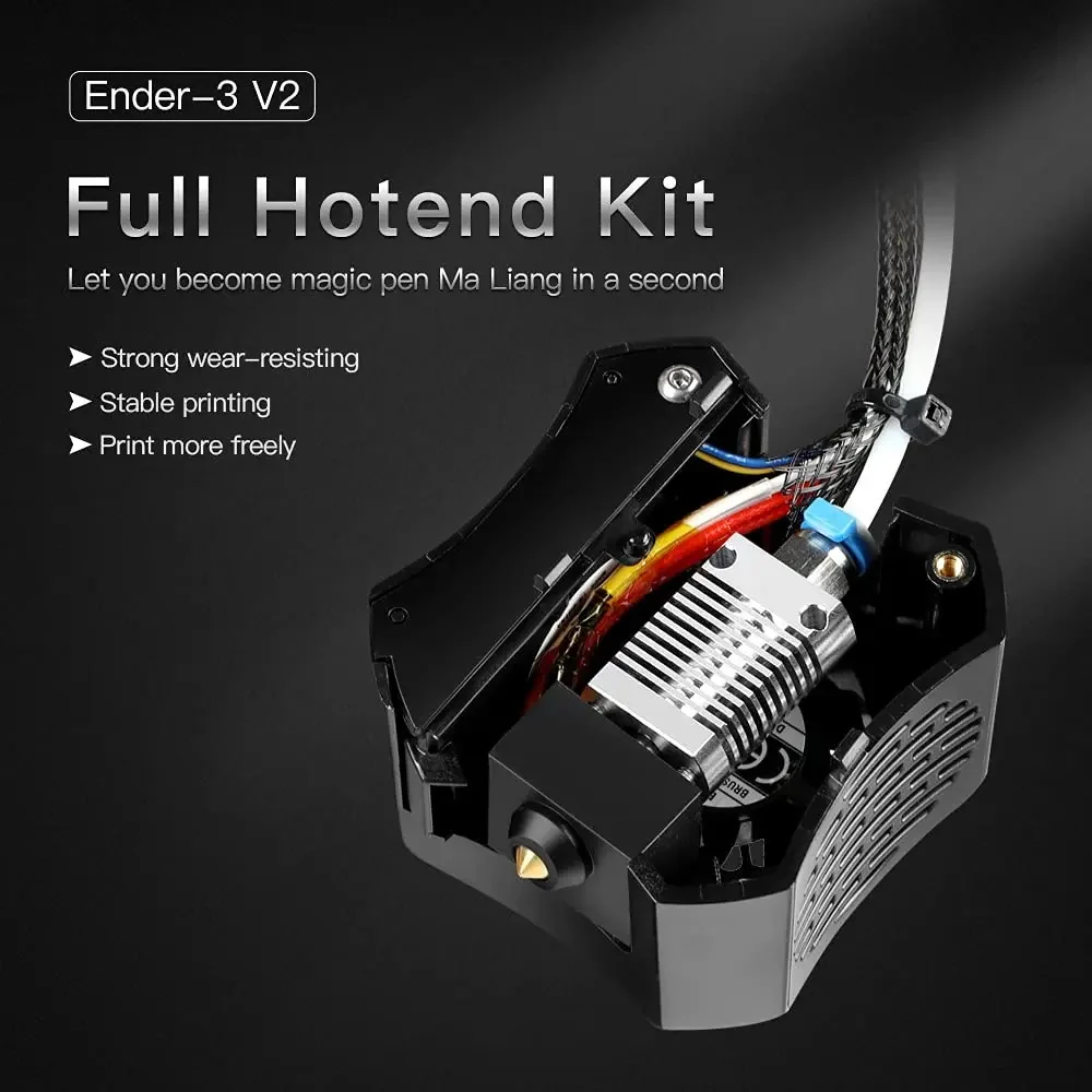 Full Assembled Extruder Ender 3 V2 Hotend 24V Cooling Fan Kit with Silicone Cover For Ender-3 V2 3D Printer Parts Hotend Kit