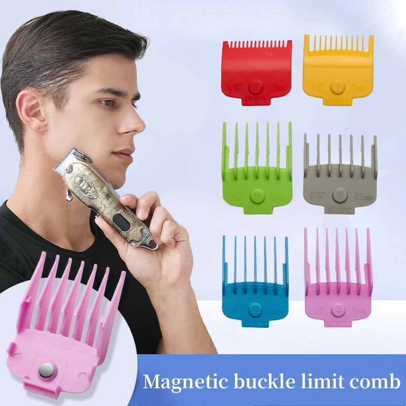 

6Pcs/Set Magnetism Limit Combs Electric Clippers Positioning Comb Pro Cutting Guide Clipper Guard With Magnetic Buckle Y0513