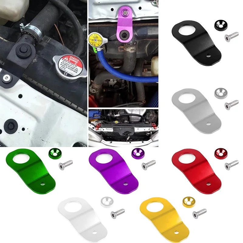 Car Modified Water Tank Fixed Bracket Aluminum Radiator Support Clamp With Screws For Honda Civic EK  Engine Bay Accessories