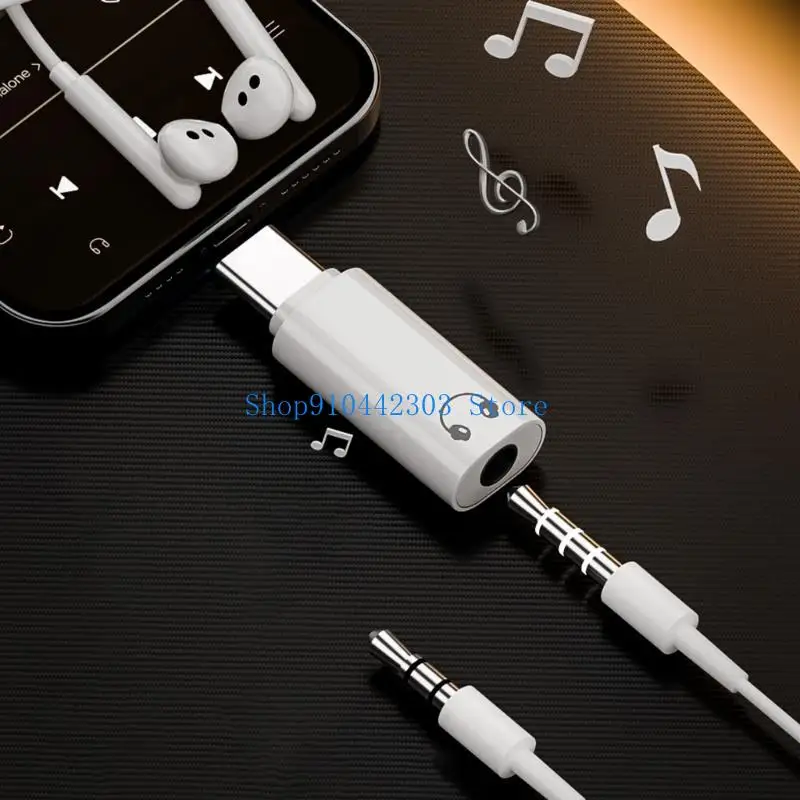 L4MD Facile à utiliser type C à port casque féminin 3,5 mm, avec une puce décodage Connexion fréquence sonore le